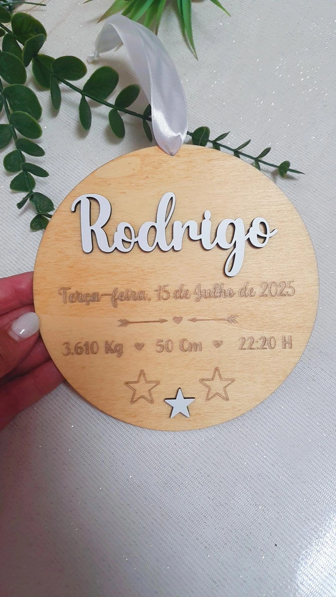 Rodela com dados de nascimento estrela 1