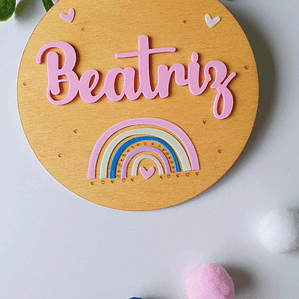 Placas de nascimento / Milestones arco íris colorido