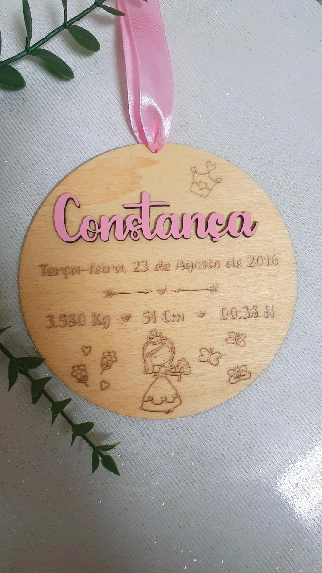 Rodela com dados de nascimento princesas 1