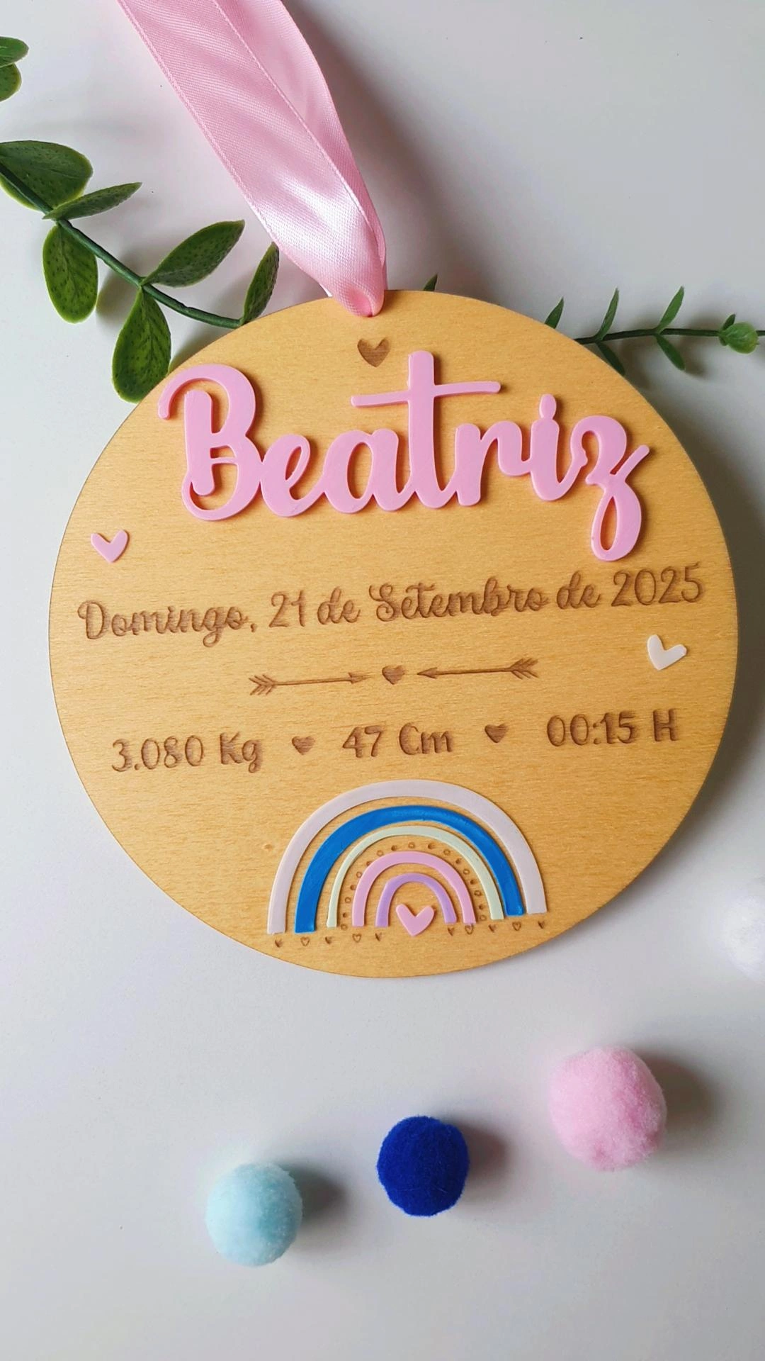 Placas de nascimento / Milestones arco íris colorido 3