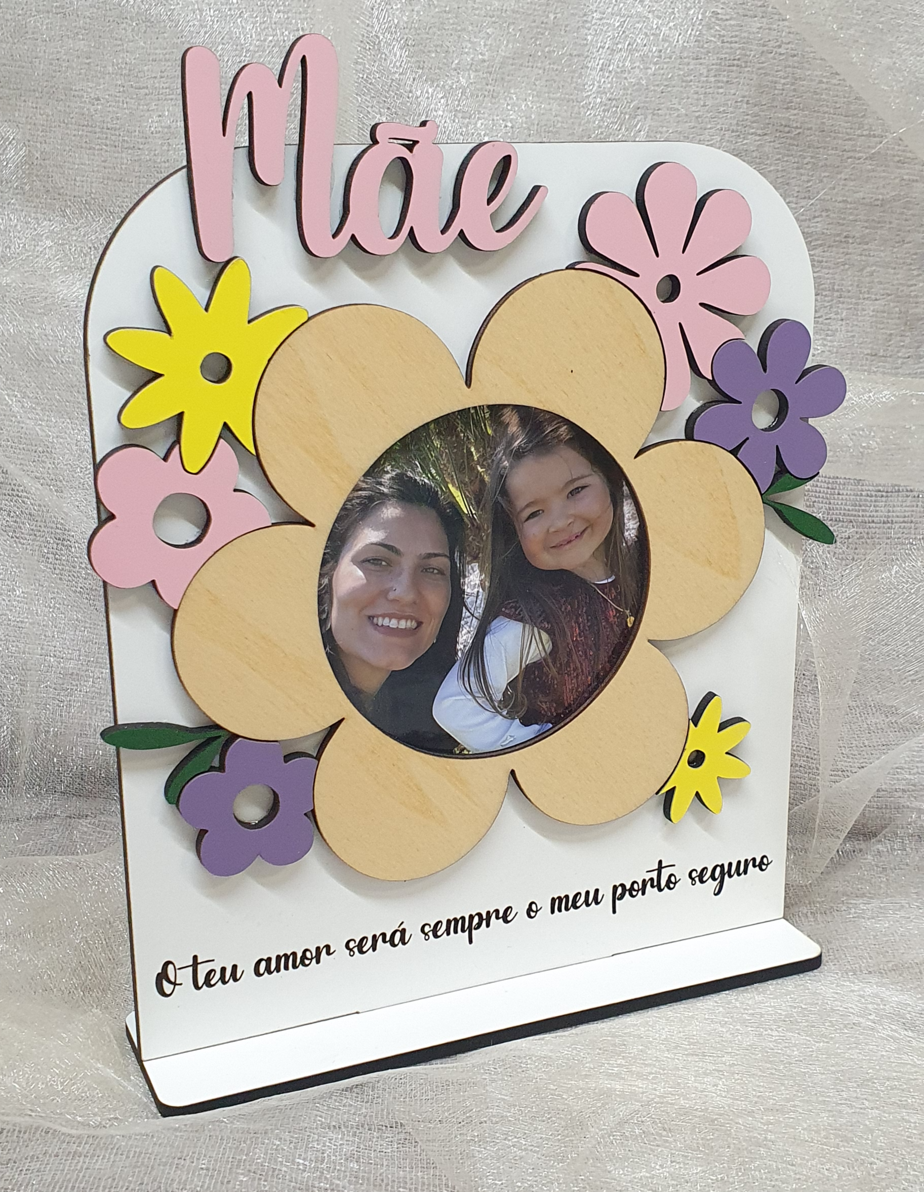 Placa com Foto em Formato de Flor  2