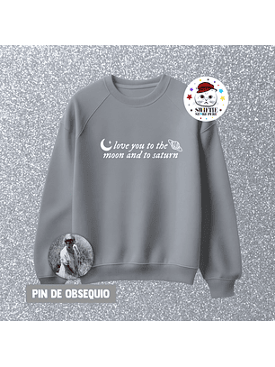 Polera Bordada - love you to the moon and to saturn (folklore)