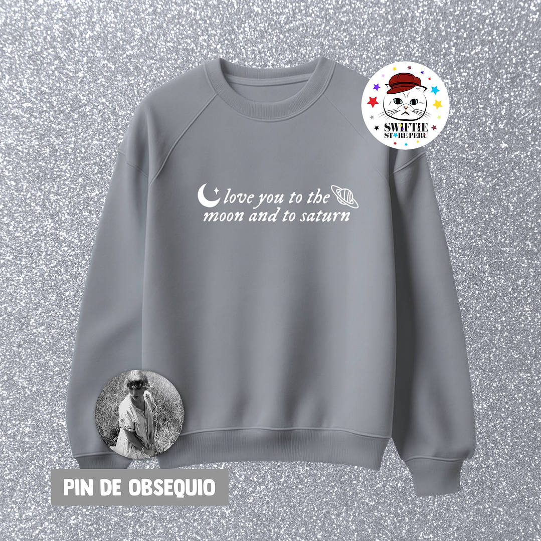 Polera Bordada - love you to the moon and to saturn (folklore) 1