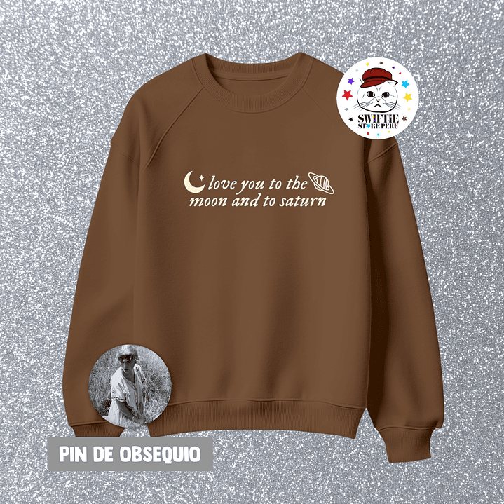 Polera Bordada - love you to the moon and to saturn (folklore) 4