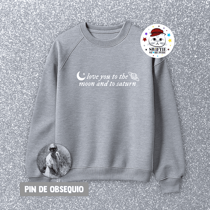Polera Bordada - love you to the moon and to saturn (folklore) 5