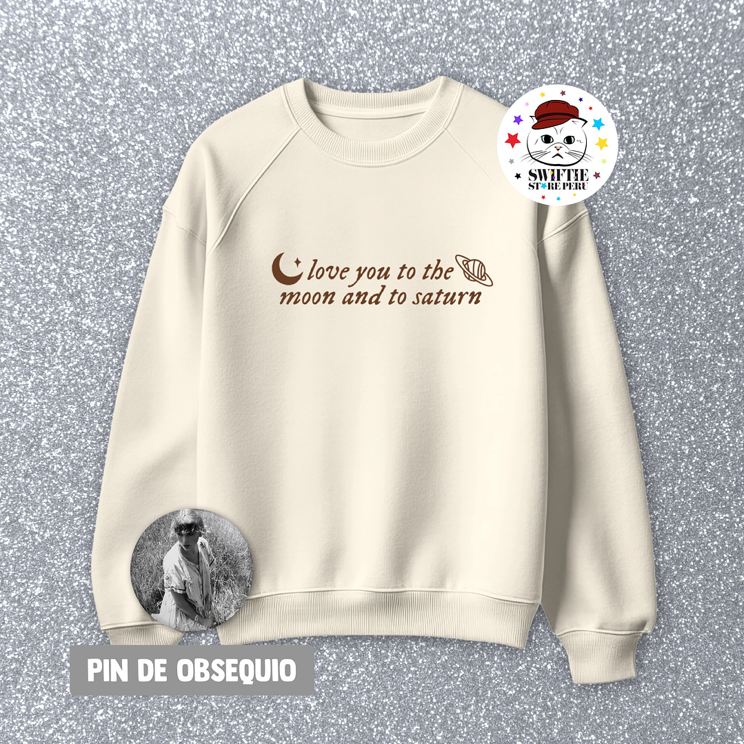 Polera Bordada - love you to the moon and to saturn (folklore) 7