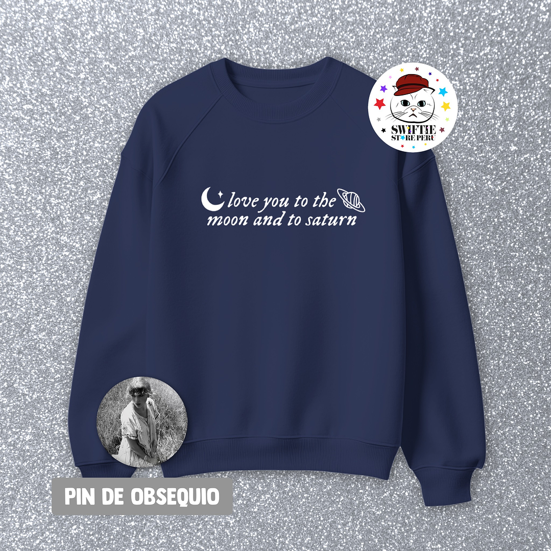 Polera Bordada - love you to the moon and to saturn (folklore) 2
