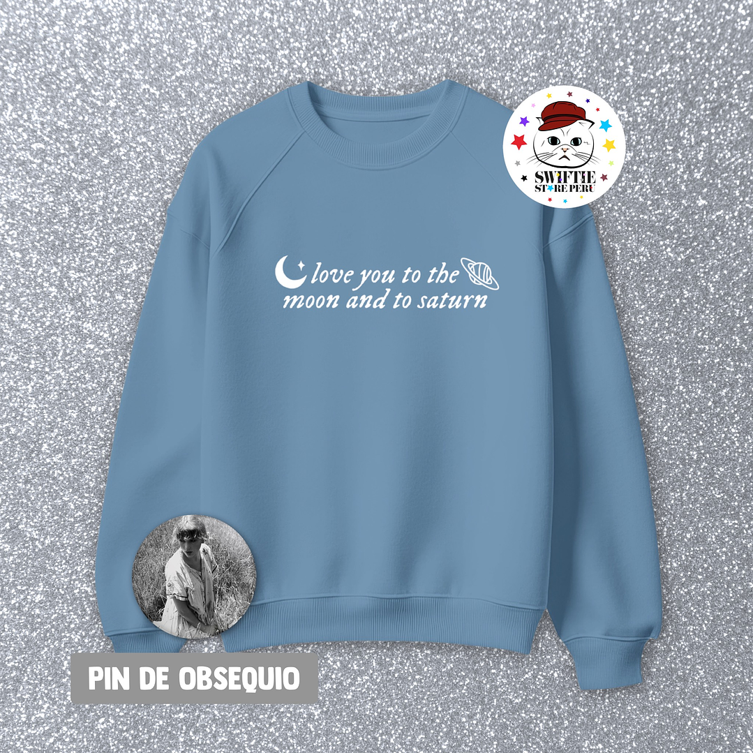 Polera Bordada - love you to the moon and to saturn (folklore) 8