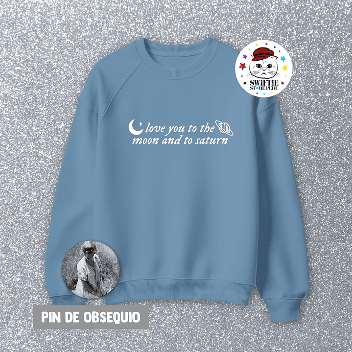 Polera Bordada - love you to the moon and to saturn (folklore) 8