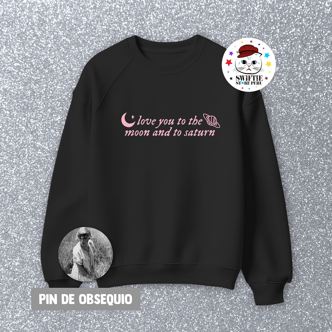 Polera Bordada - love you to the moon and to saturn (folklore) 9