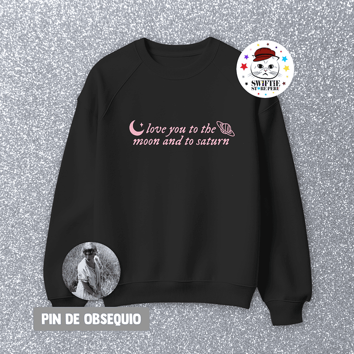 Polera Bordada - love you to the moon and to saturn (folklore) 9