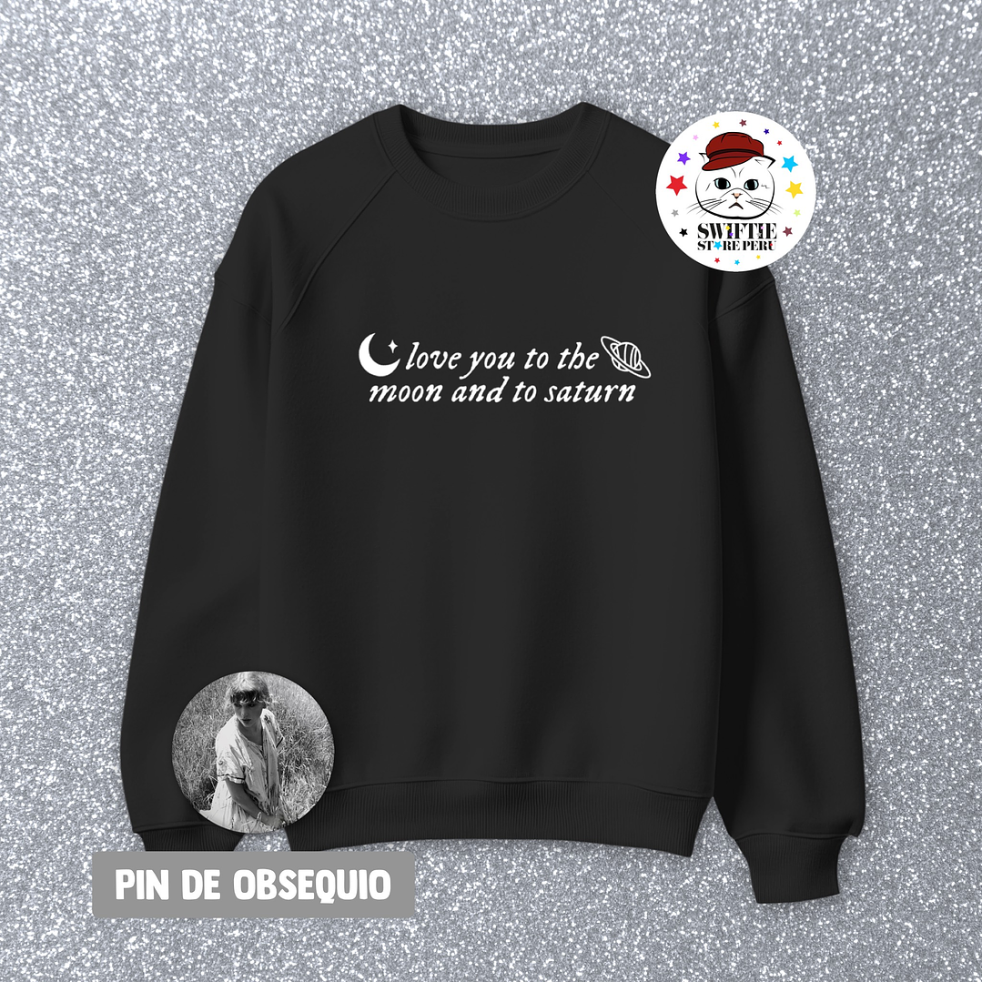 Polera Bordada - love you to the moon and to saturn (folklore) 10