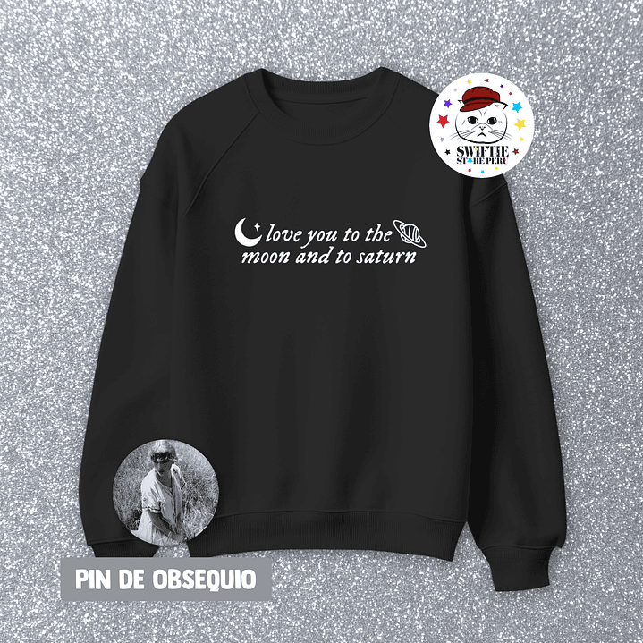 Polera Bordada - love you to the moon and to saturn (folklore) 10