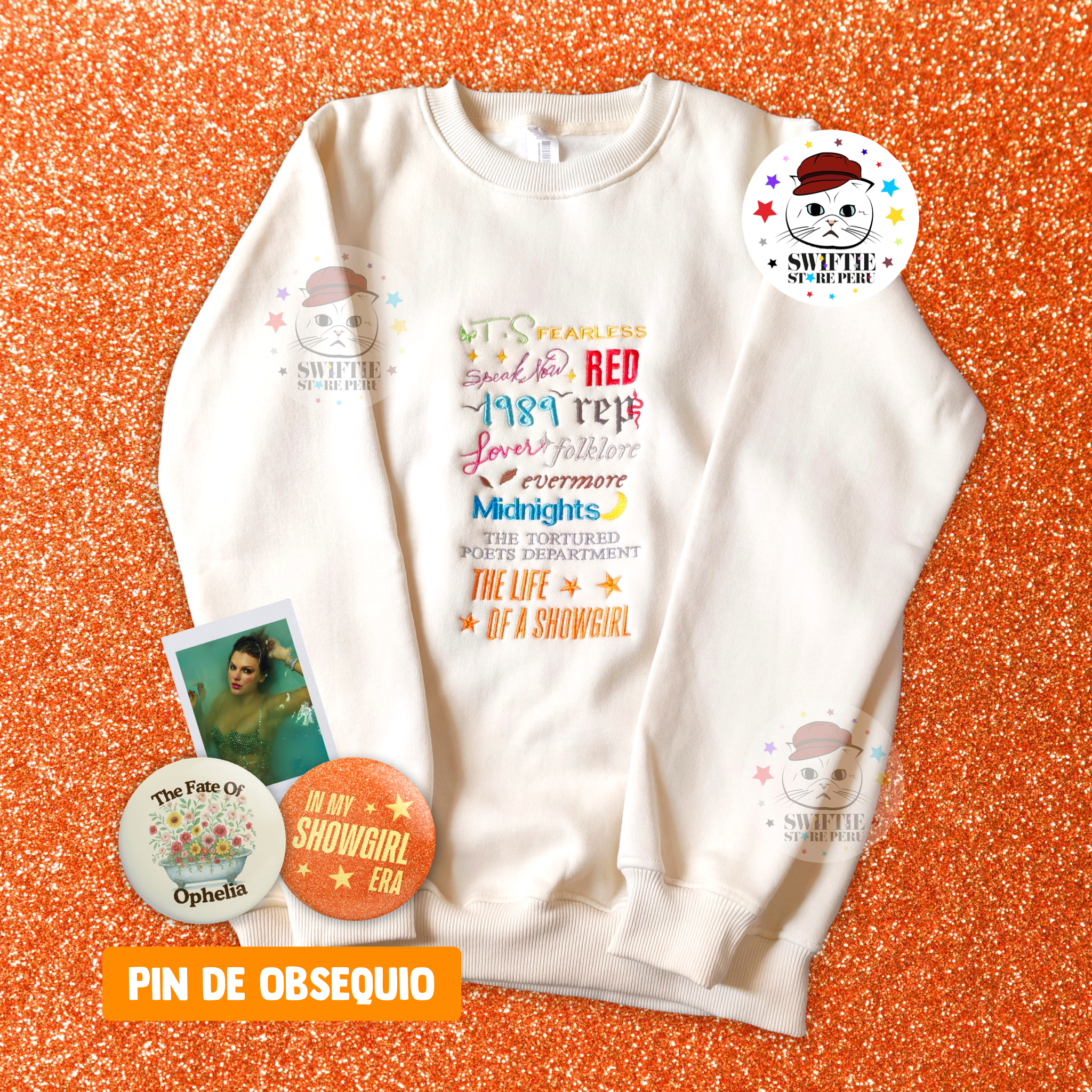 Taylor Swift - Polera Bordada 12 Eras ⭐️ (Showgirl) 1