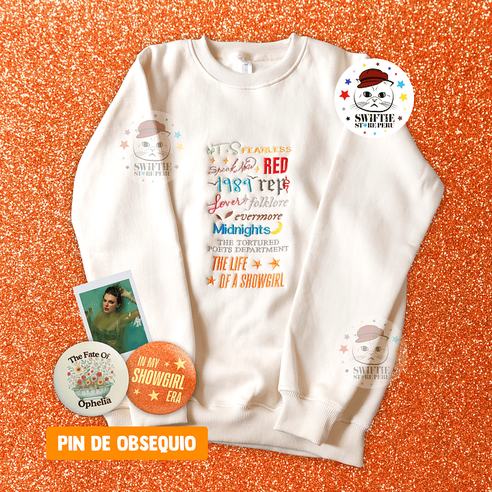Taylor Swift - Polera Bordada 12 Eras ⭐️ (Showgirl) 1