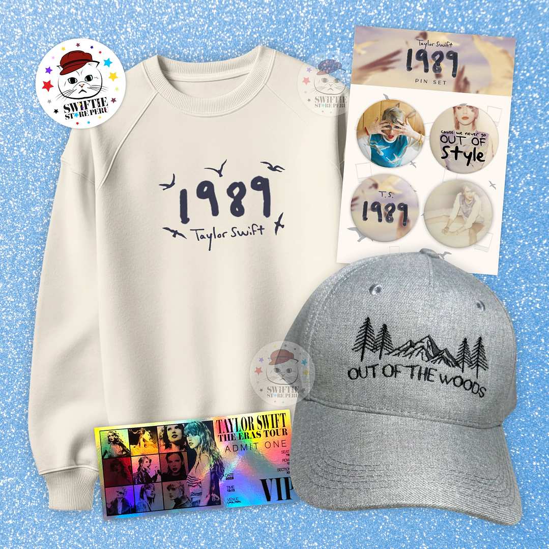 Taylor Swift Pack 1989 - Polera Bordada + Set 4 Pin + Gorra + Ticket VIP 1