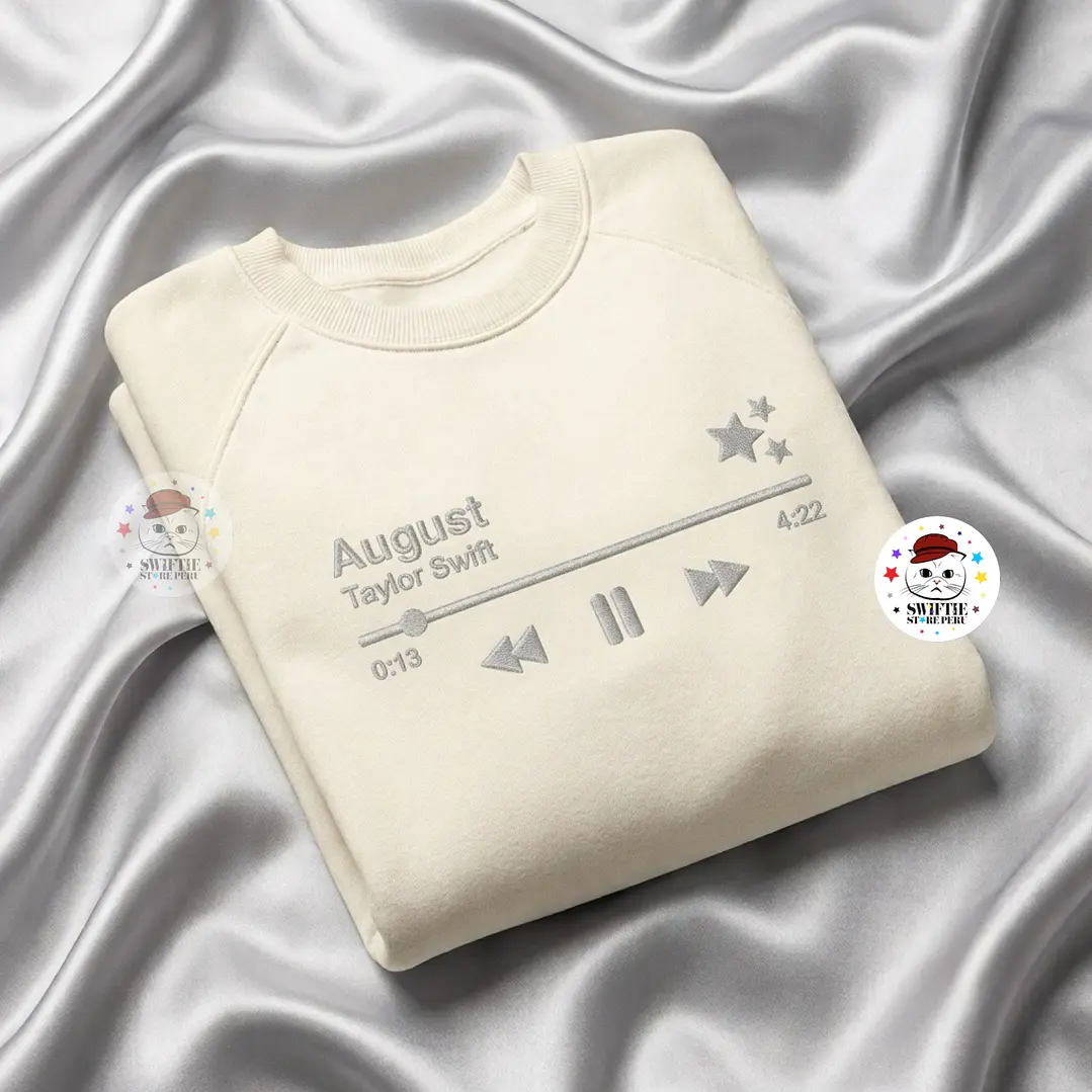 Polera Bordada Canción Favorita - August (Folklore) 1