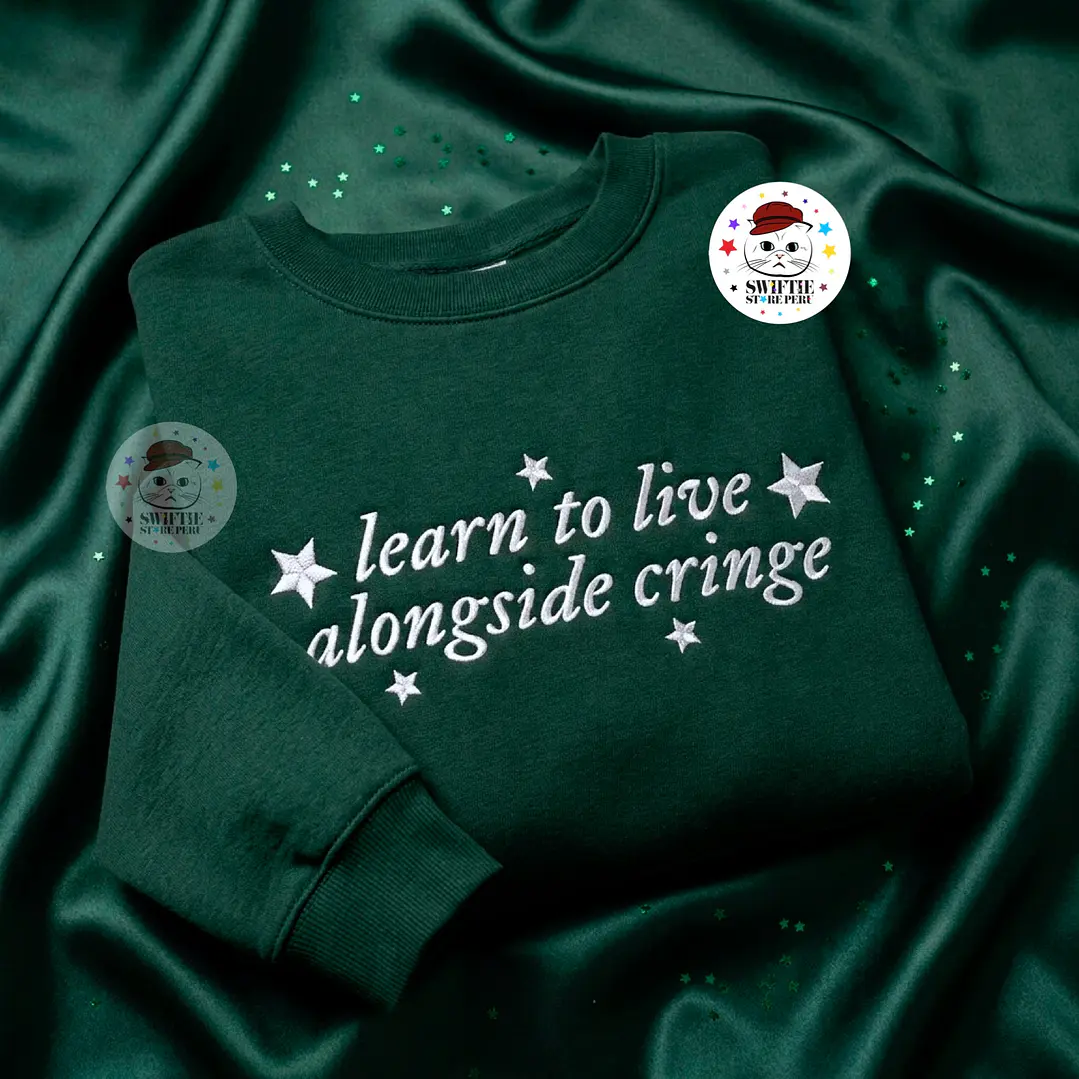 Polera Bordada - learn to live alongside cringe (Taylor) 1