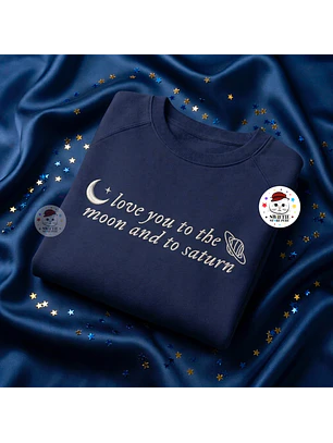 Polera Bordada - love you to the moon and to saturn (folklore) seven