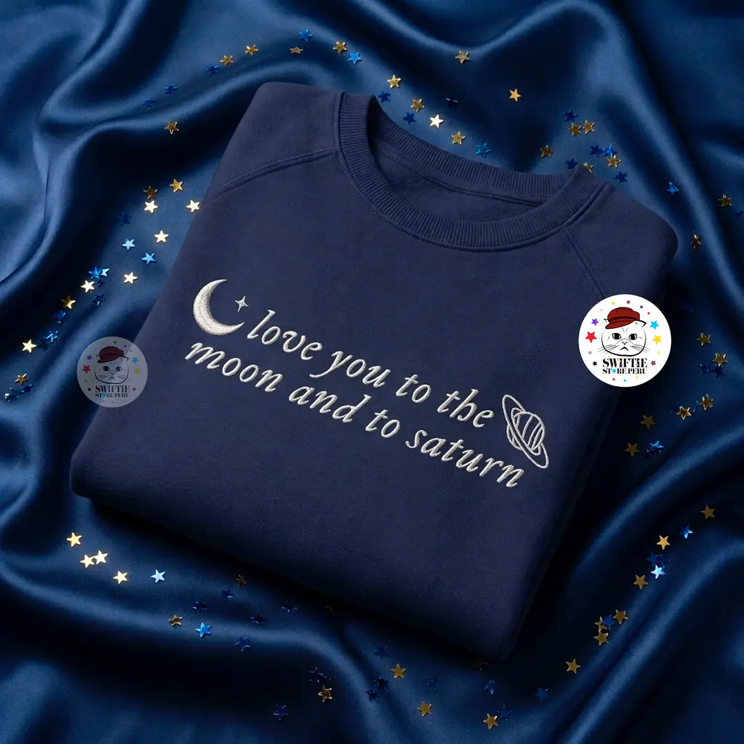 Polera Bordada - love you to the moon and to saturn (folklore) seven 1
