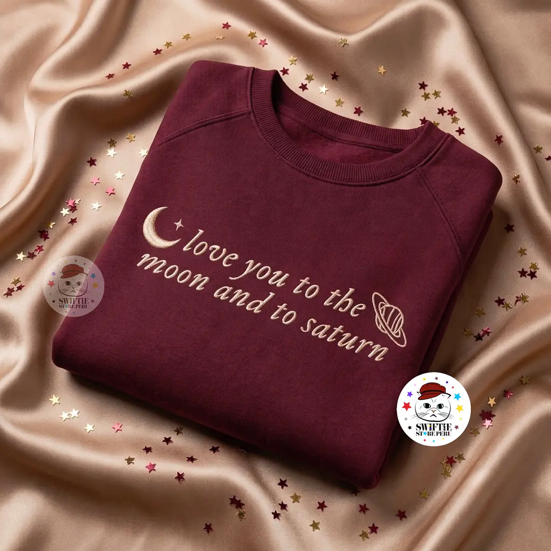 Polera Bordada - love you to the moon and to saturn (folklore) seven 2