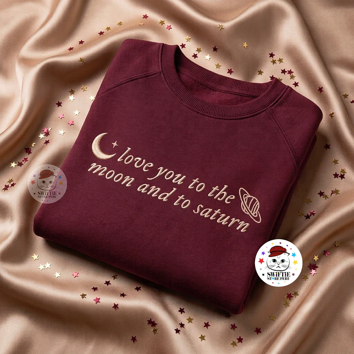 Polera Bordada - love you to the moon and to saturn (folklore) seven 2