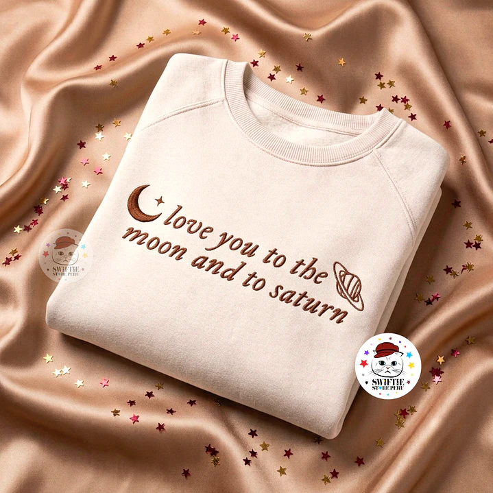 Polera Bordada - love you to the moon and to saturn (folklore) seven 3
