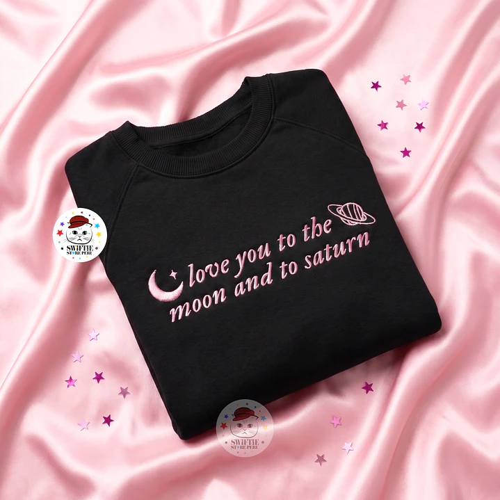 Polera Bordada - love you to the moon and to saturn (folklore) seven 4