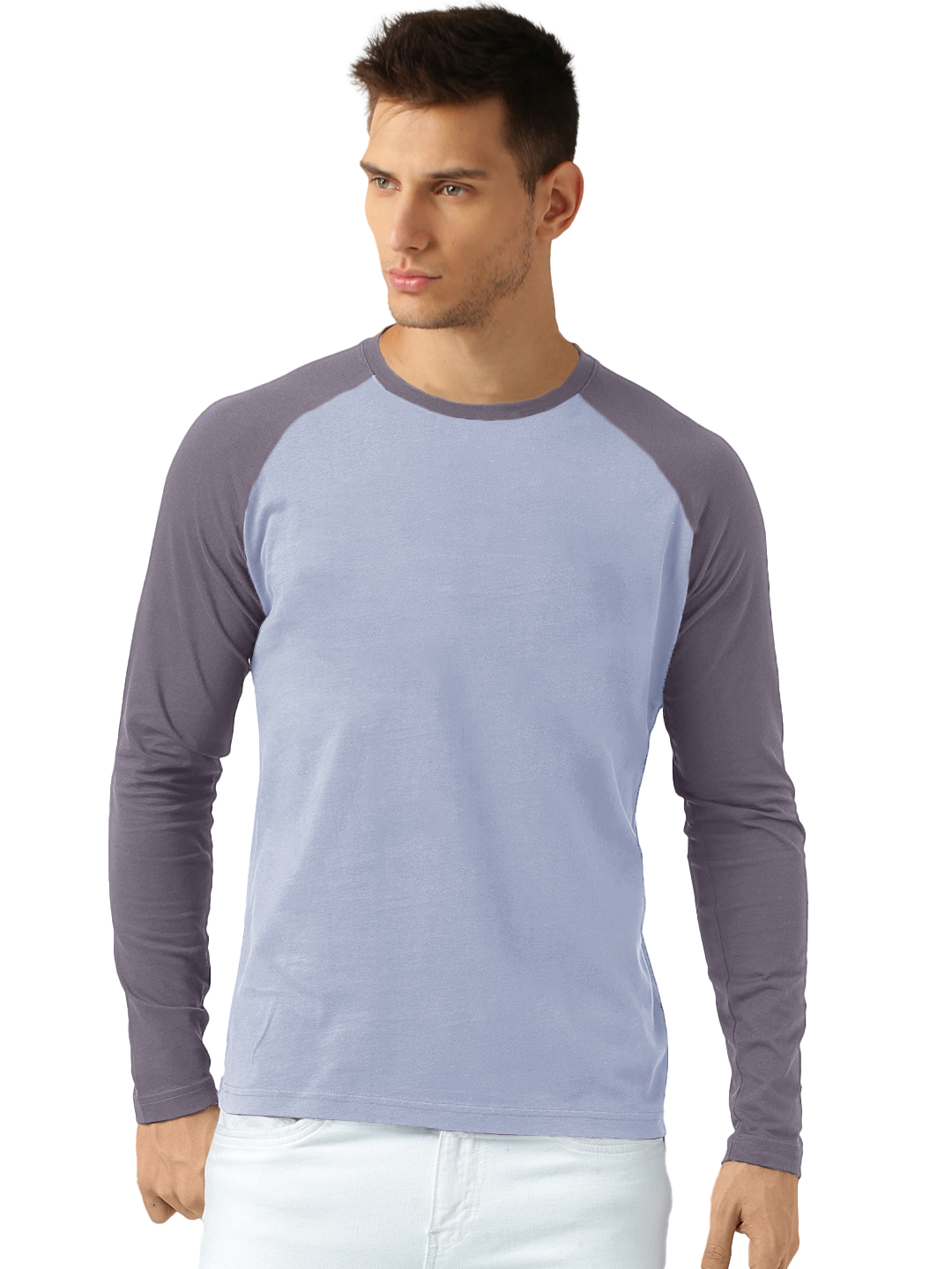 POLO RAGLAN DE ALGODON MERLOT/LILA