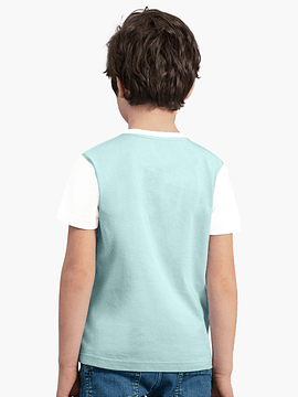 POLO MANGA CORTA DE NIÑO PATCH  GREEN