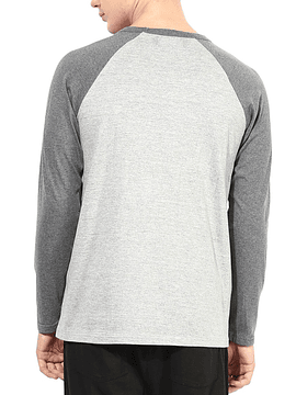 POLO RAGLAN DE ALGODON GRIS/HEATHER