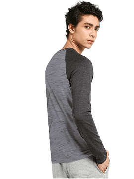 POLO RAGLAN DE ALGODON CHARCOAL/ ACERO RG