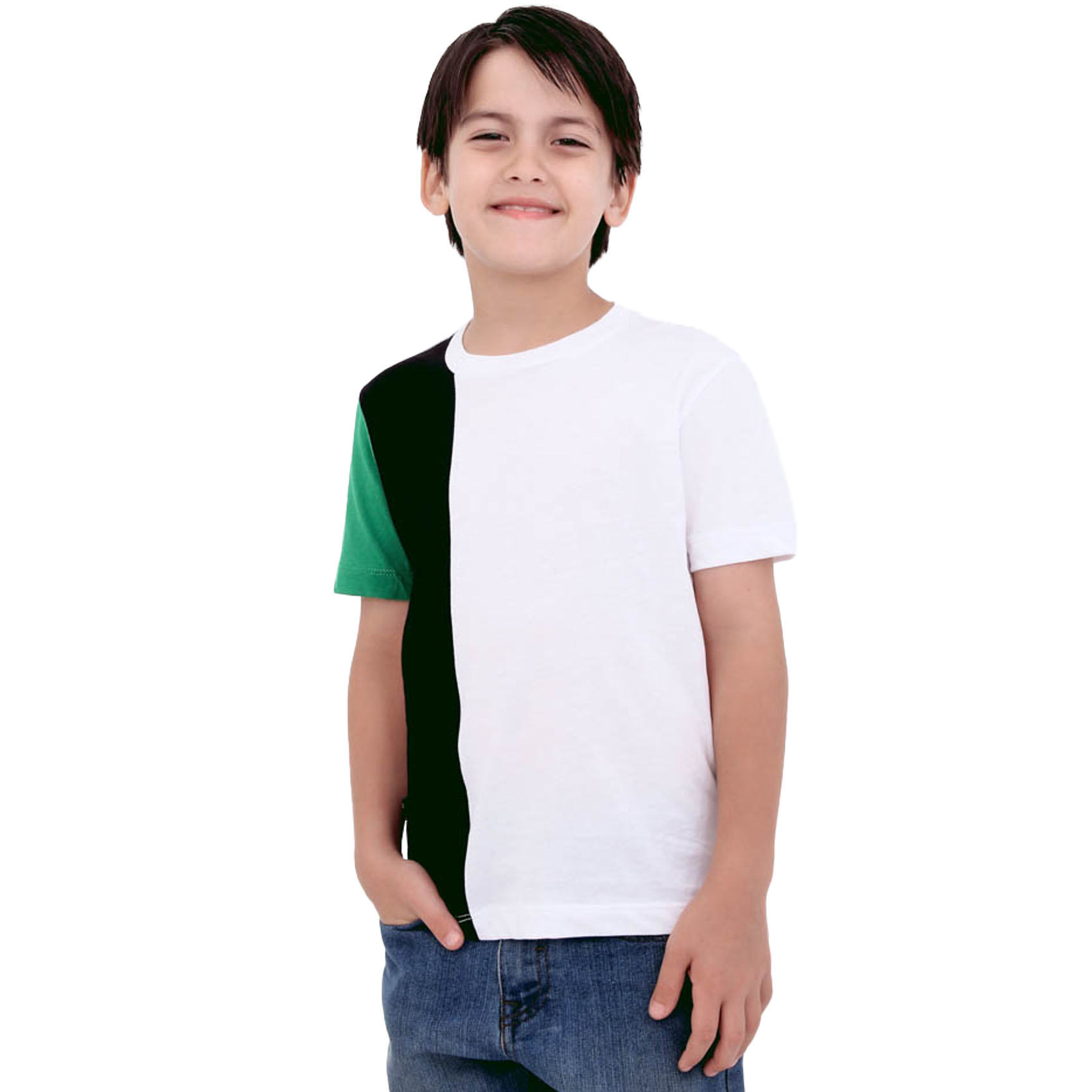 POLO MANGA CORTA DE ALGODON NIÑO PATCH GREEN 1