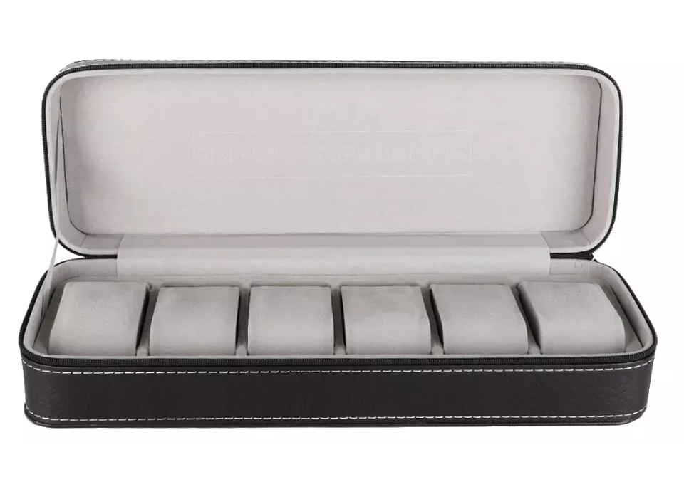 Caja Expositora para Relojes con Cierre - 6 Ranuras 1