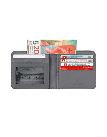 Billetera Victorinox Bi-Fold con Protección RFID Gris – Ref. 653364
