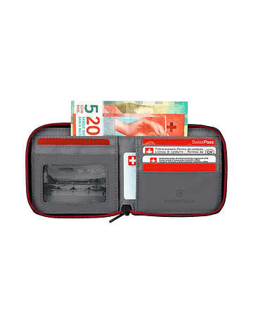 Billetera Victorinox Zip-Around con Protección RFID Gris – Ref. 653368