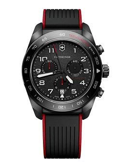 Reloj Victorinox Swiss Army Chrono Correa de Caucho Negro/Rojo 241991