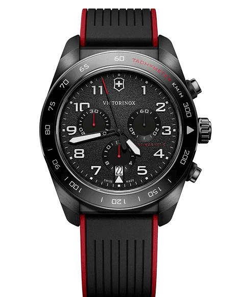 Reloj Victorinox Swiss Army Chrono Correa de Caucho Negro/Rojo 241991