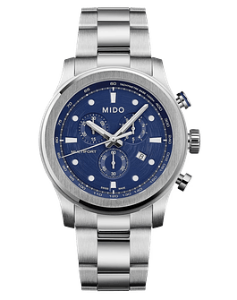 Reloj Mido Multifort Chronograph Quartz Acero Azul
