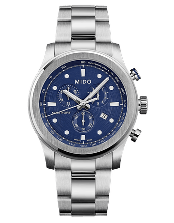 Reloj Mido Multifort Chronograph Quartz Acero Azul