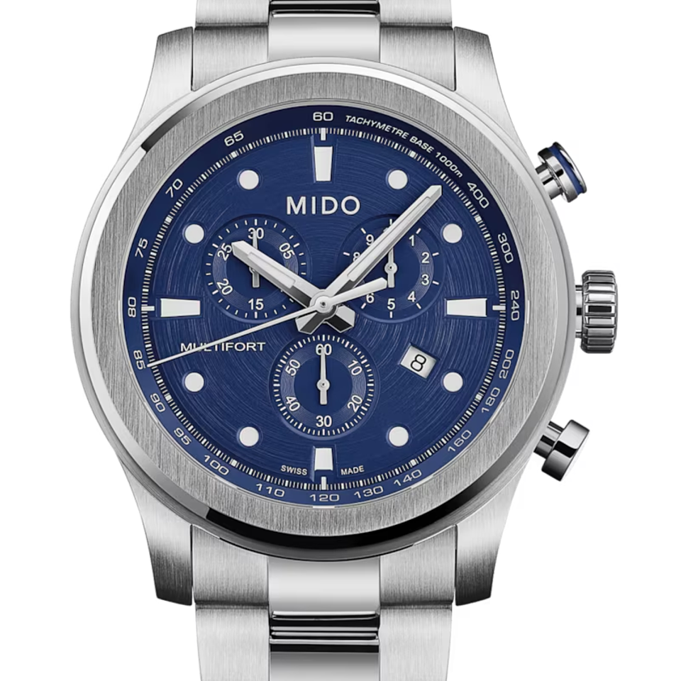 Reloj Mido Multifort Chronograph Quartz Acero Azul M053.417.11.041.00 1