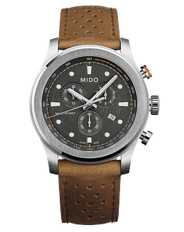 Reloj Mido Multifort Chronograph Quartz Cuero Marrón