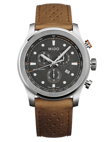 Reloj Mido Multifort Chronograph Quartz Cuero Marrón