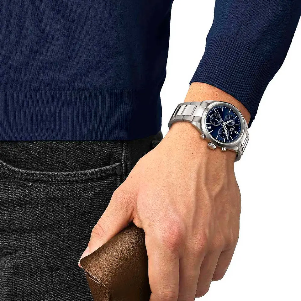 Reloj Tissot PR 100 Chronograph Acero Azul T150.417.11.041.00 4