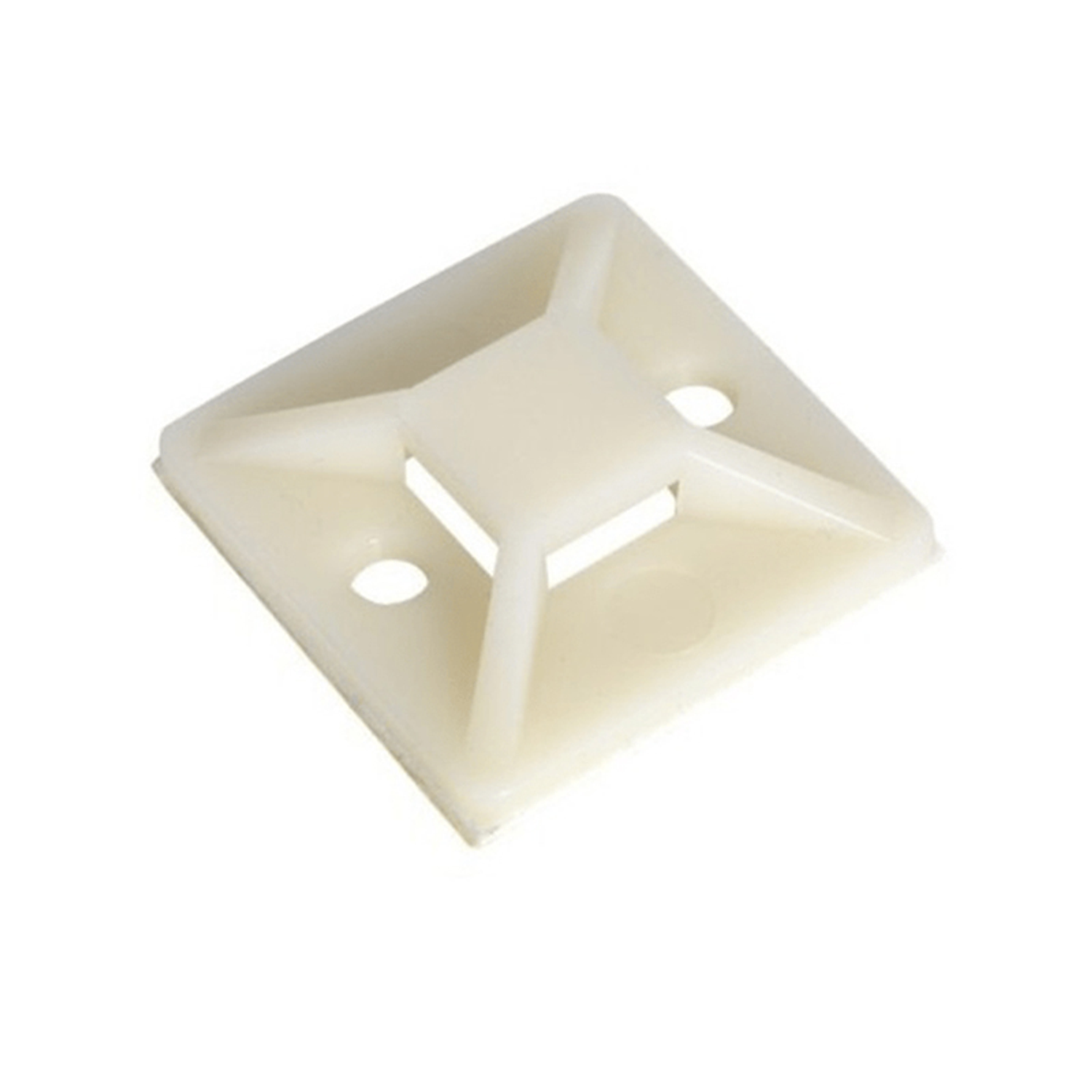 Base Autoadhesiva 20x20 Mm Para Amarra Cable (100 Unidades) Blanco