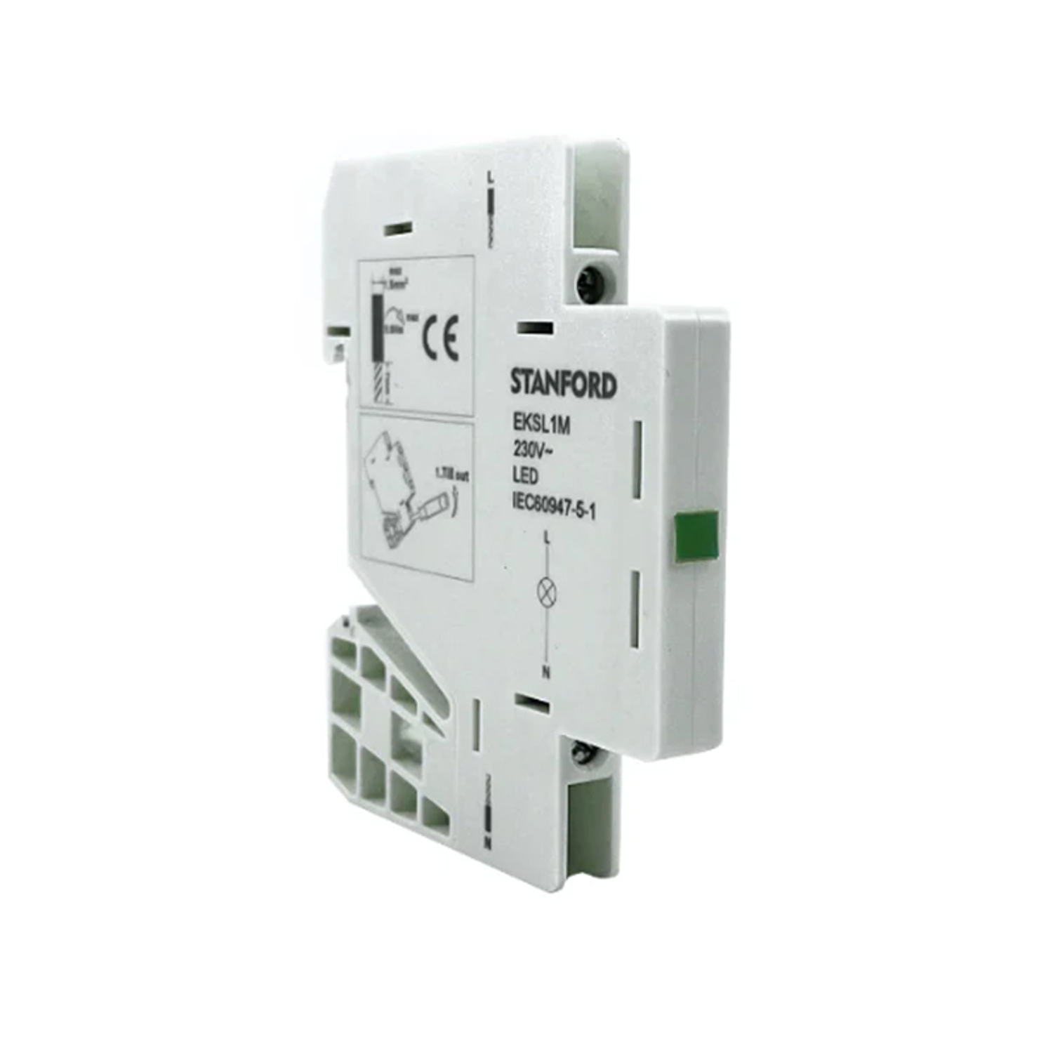 Luz Piloto Led Riel Din Slim 230v Verde 1/2 Espacio Stanford 1