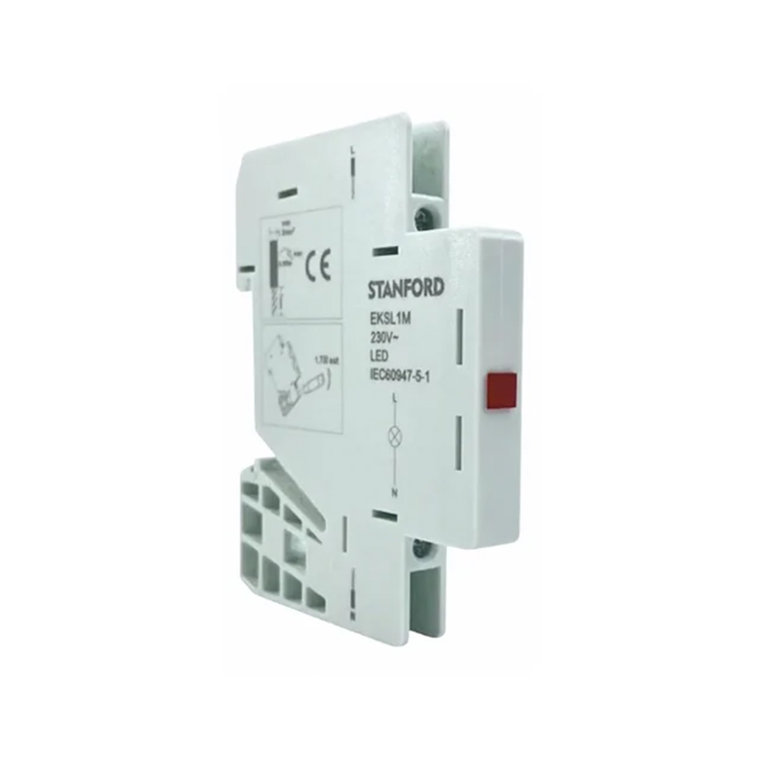 Luz Piloto Led Riel Din Slim 230v Rojo 1/2 Espacio Stanford 1