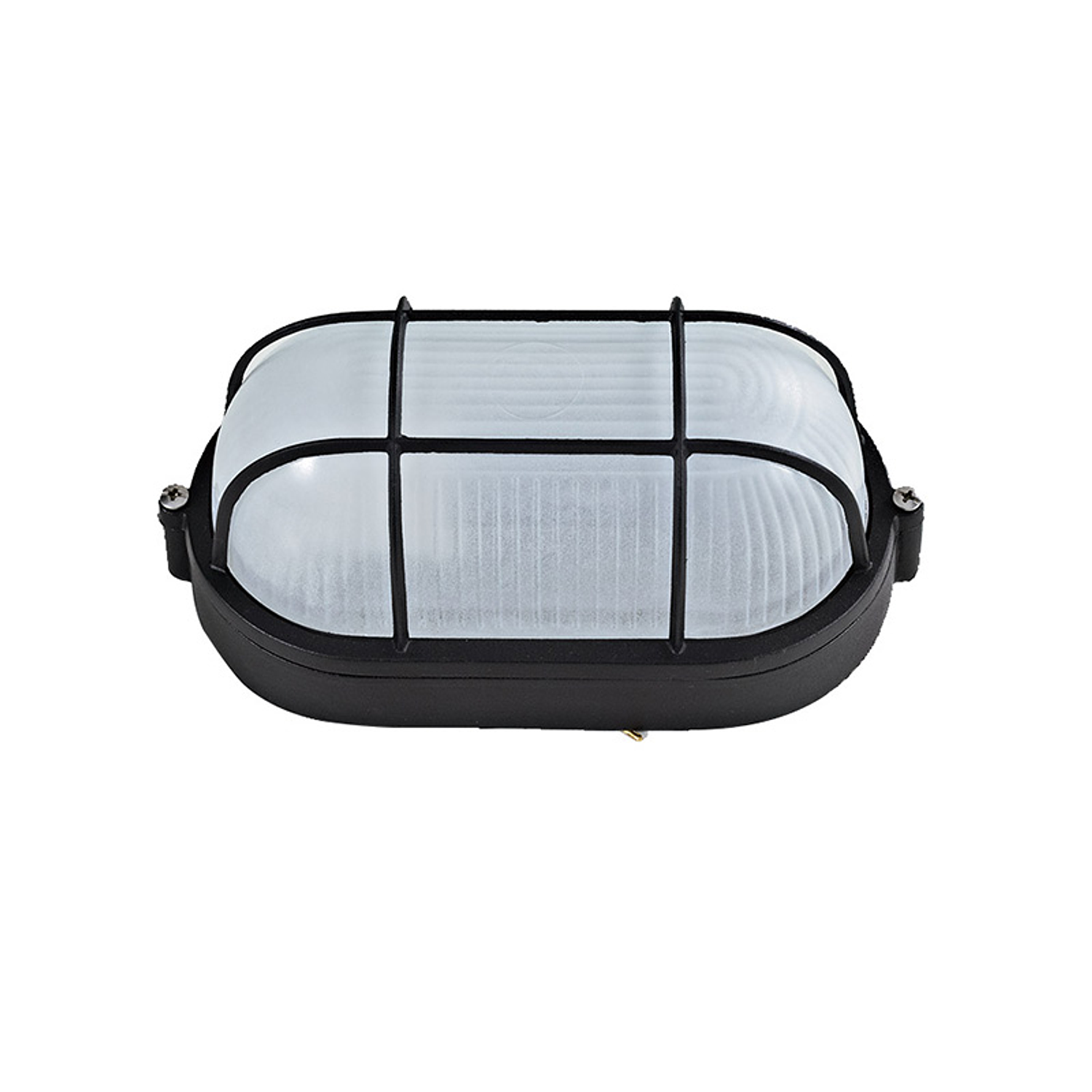 Foco Tortuga Ovalada Con Rejilla Metalica Negra E27 60w Ip65 1