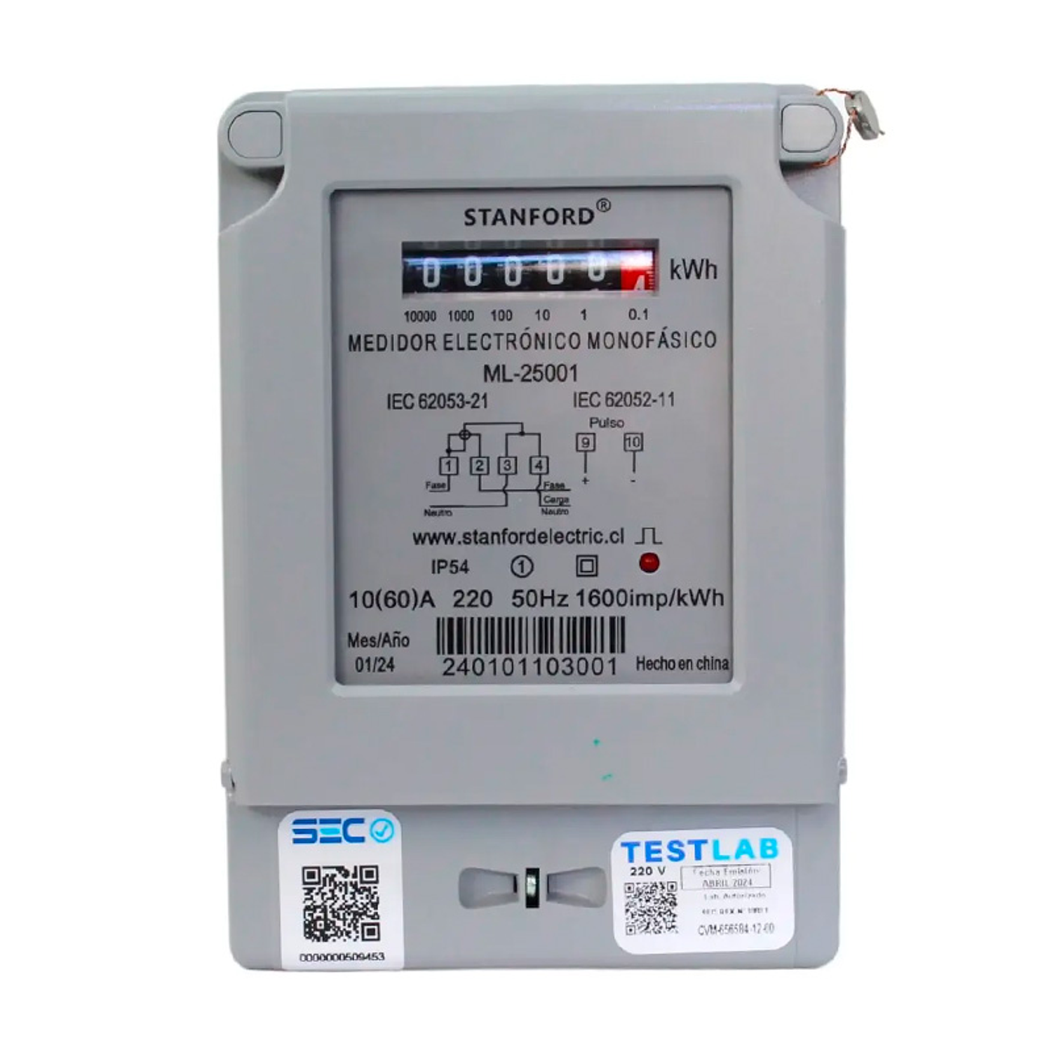  Medidor Electronico Monofasico 10(60)A Stanford 1