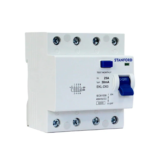 Interruptor Diferencial 4x25a 30ma Clase Ac Stanford